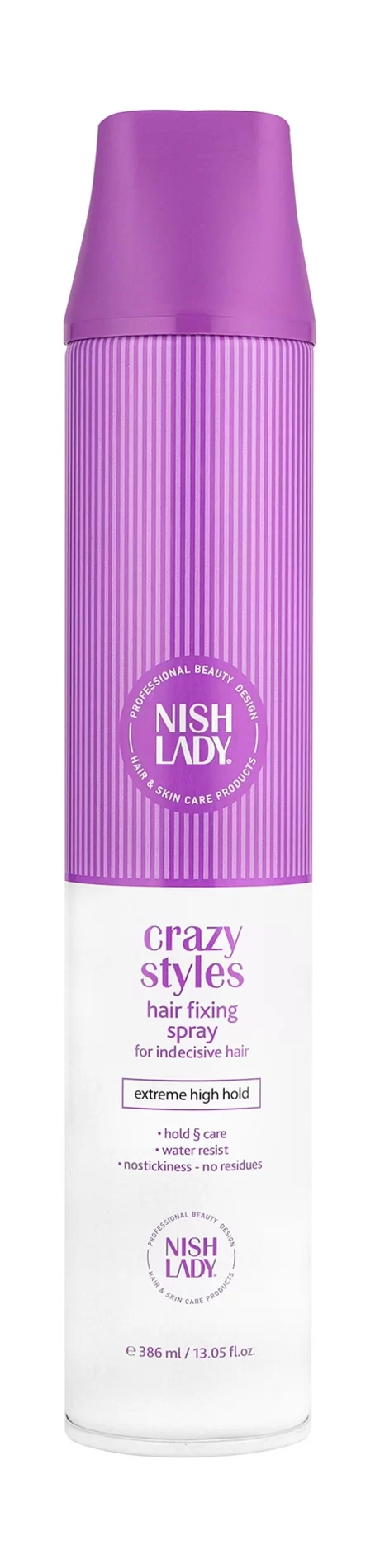 Nishlady Crazy Styles Hair Fixing Spray for Indecisive Hair  386 Ml | Ultra Holders | Strong Fixation | Water Resist | Shimming Appearance