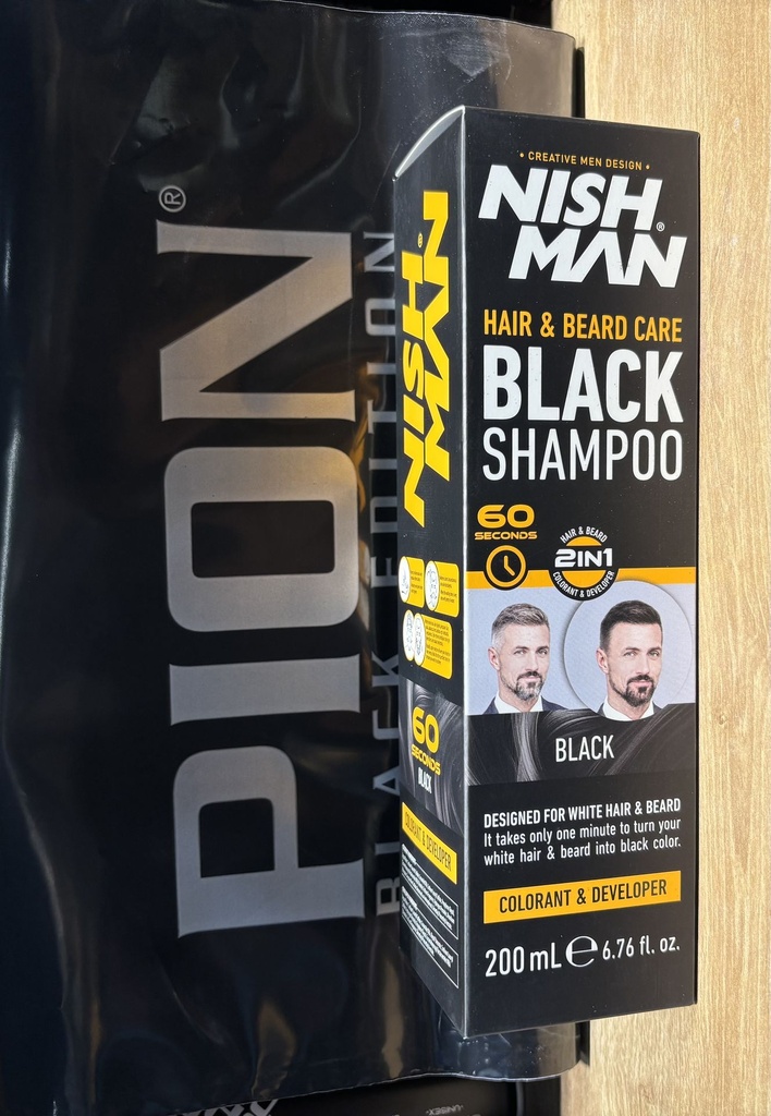 NISHMAN HAIR & BEARD CARE - BLACK SHAMPOO 2IN1 200 ML
